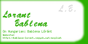 lorant bablena business card