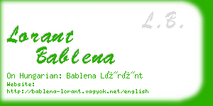 lorant bablena business card